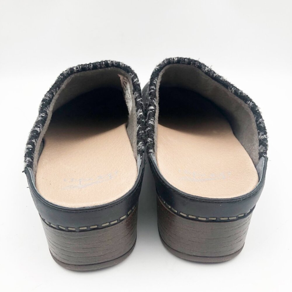 DANSKO Shoes Womens 11 Bev Slip On Black Leather Mules Casual Minimalist Neutral - Picture 5 of 10